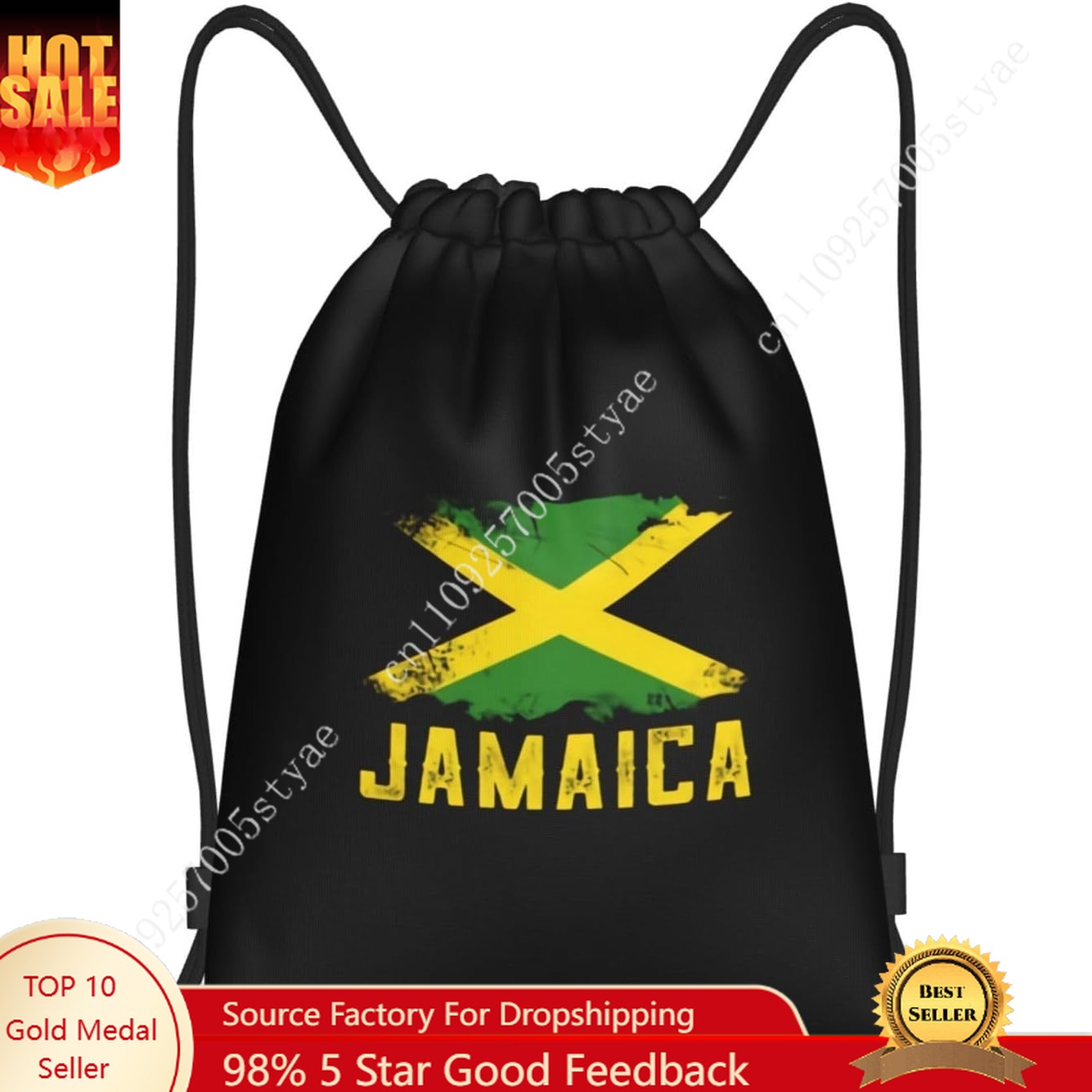 Travel Yoga Accessories - Jamaica bandeira saco de cordão mochila