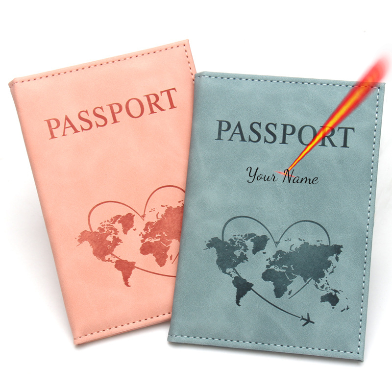 Travel Accessories Passport Holder - Adorável mapa capa de passaporte moda