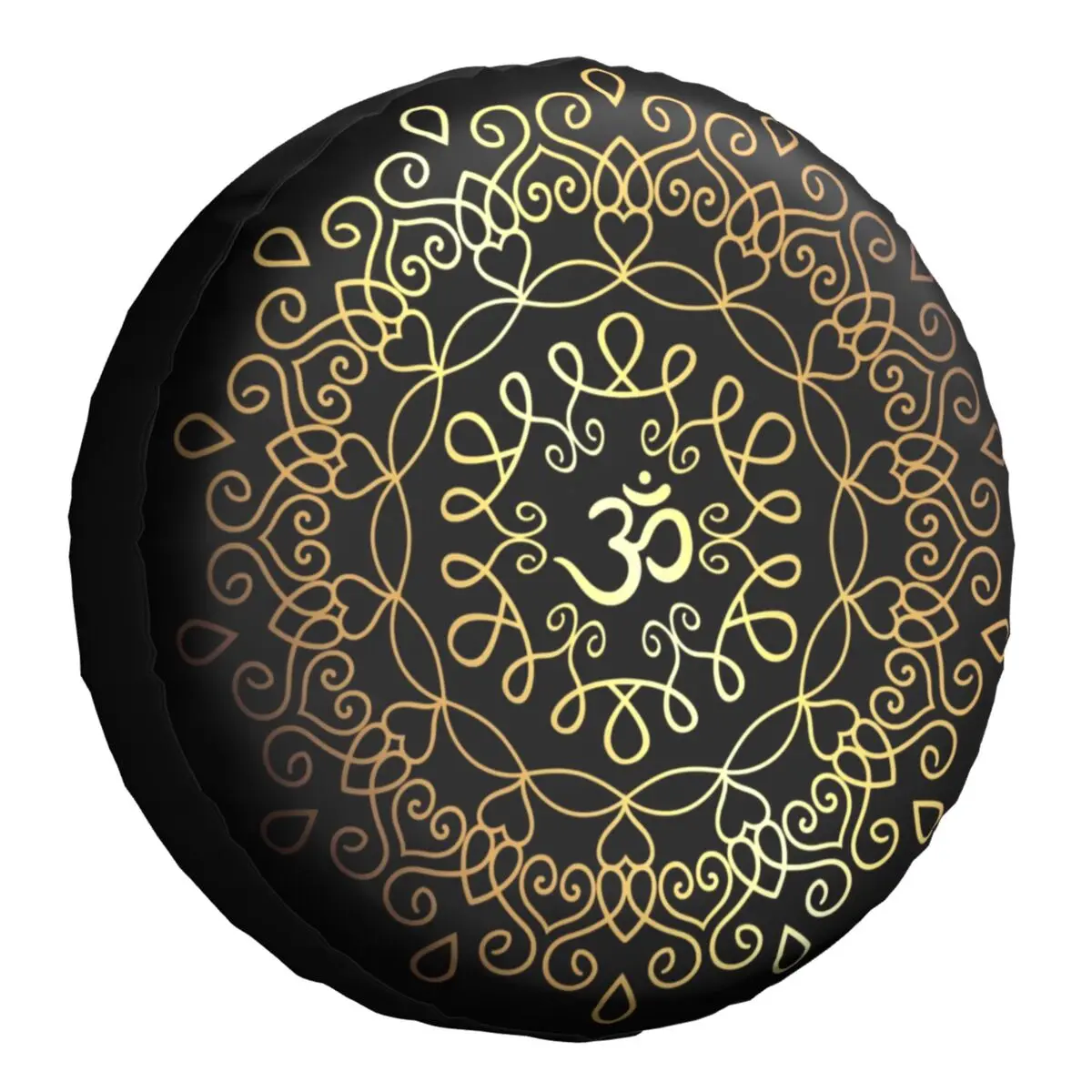 Travel Yoga Accessories - Capa de pneu sobressalente dourada om