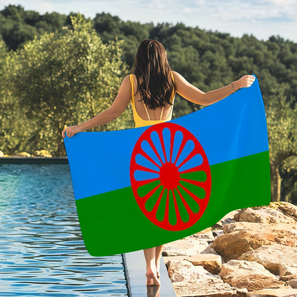 Travel Yoga Accessories - Toalha com bandeira cigana, leve e
