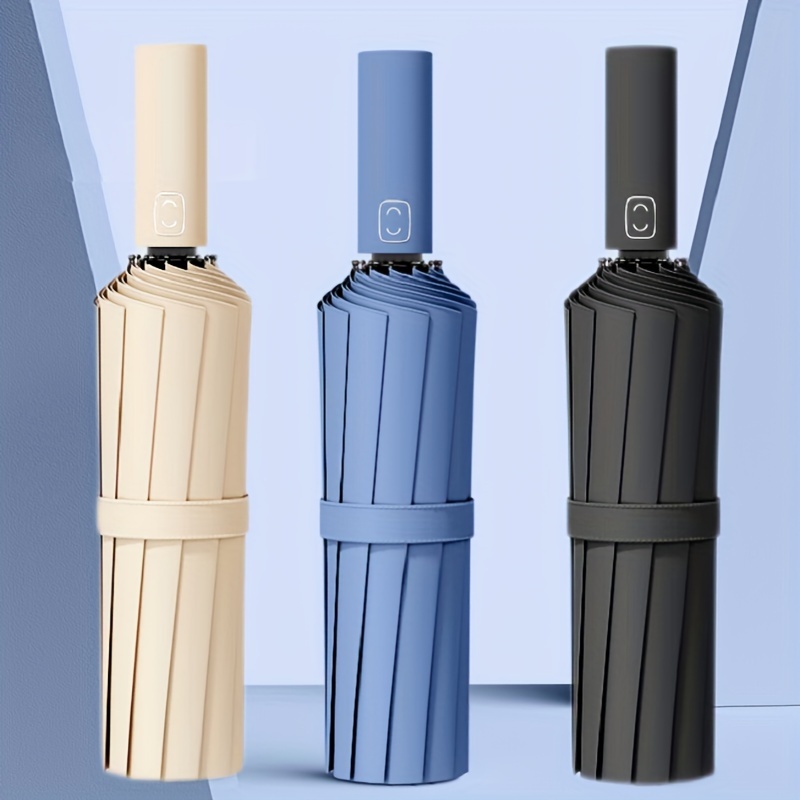 Travel Umbrella Compact - Guarda-chuva reforçado resistente ao vento masculino,