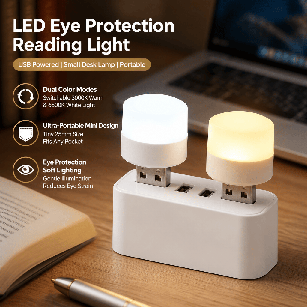 Travel Reading Accessories - Luz led usb portátil para leitura,
