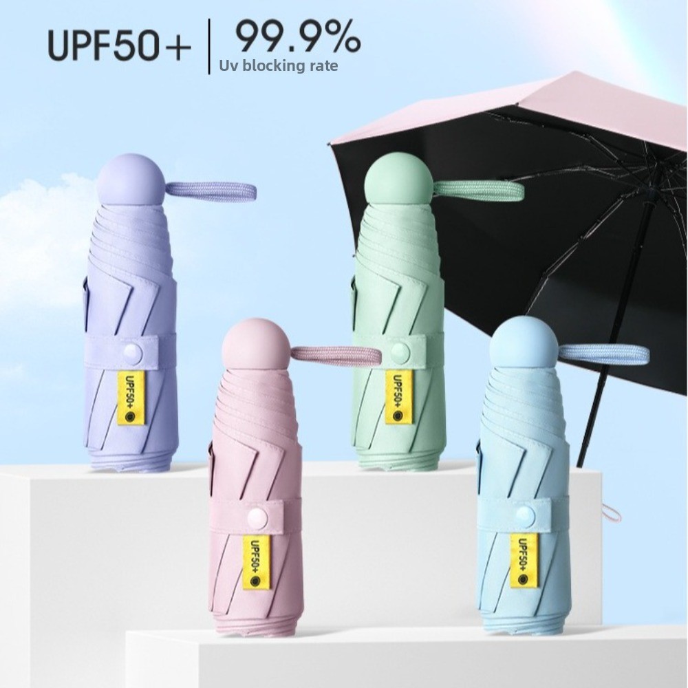 Travel Umbrella Compact - Mini Guarda-Chuva Dobrável em Vinil com