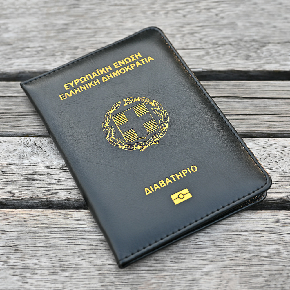 Travel Accessories Greece - Capa para passaporte da república helênica,