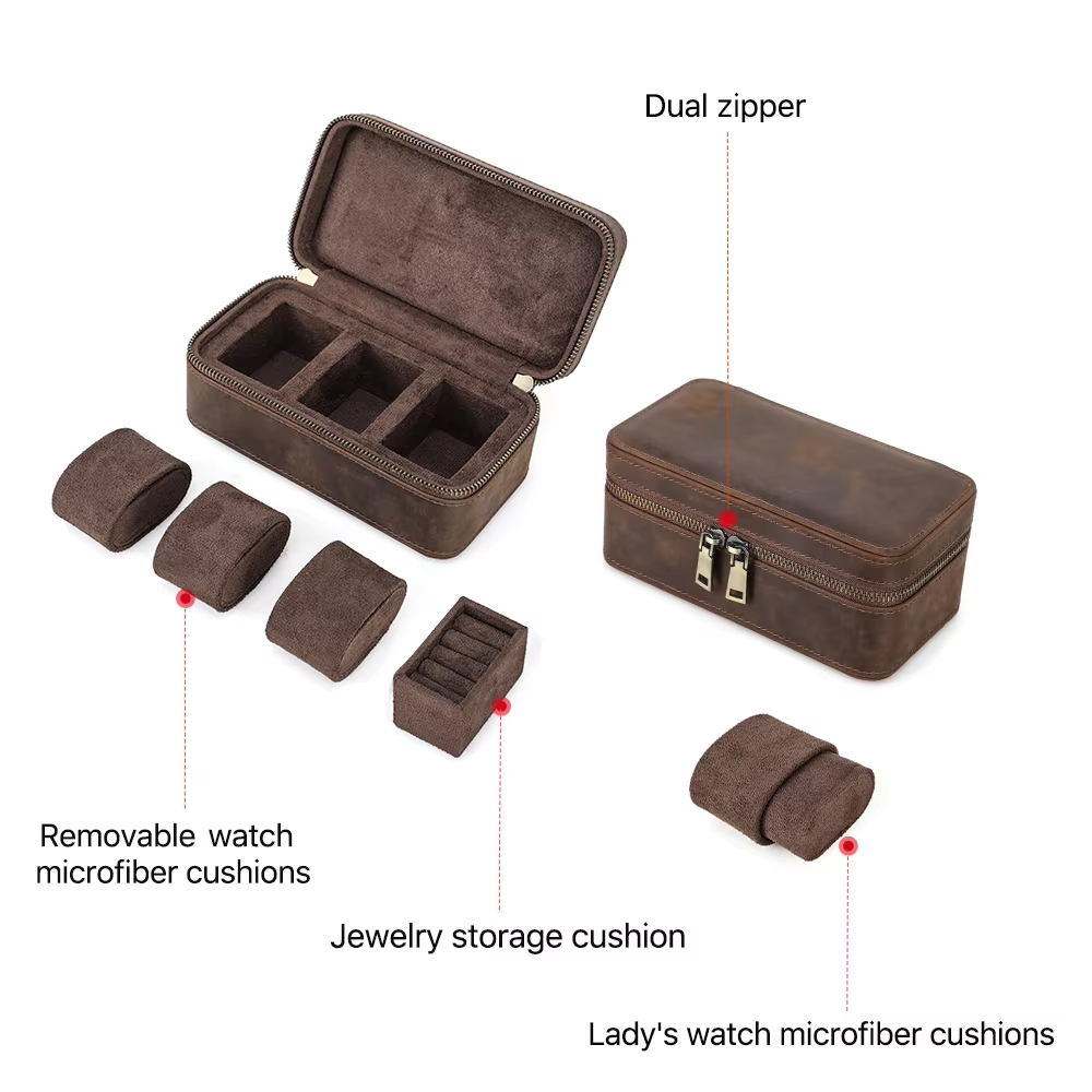 Estojo de relógio de couro gen - Travel Jewellery & Accessories Organiser avaliação e preço