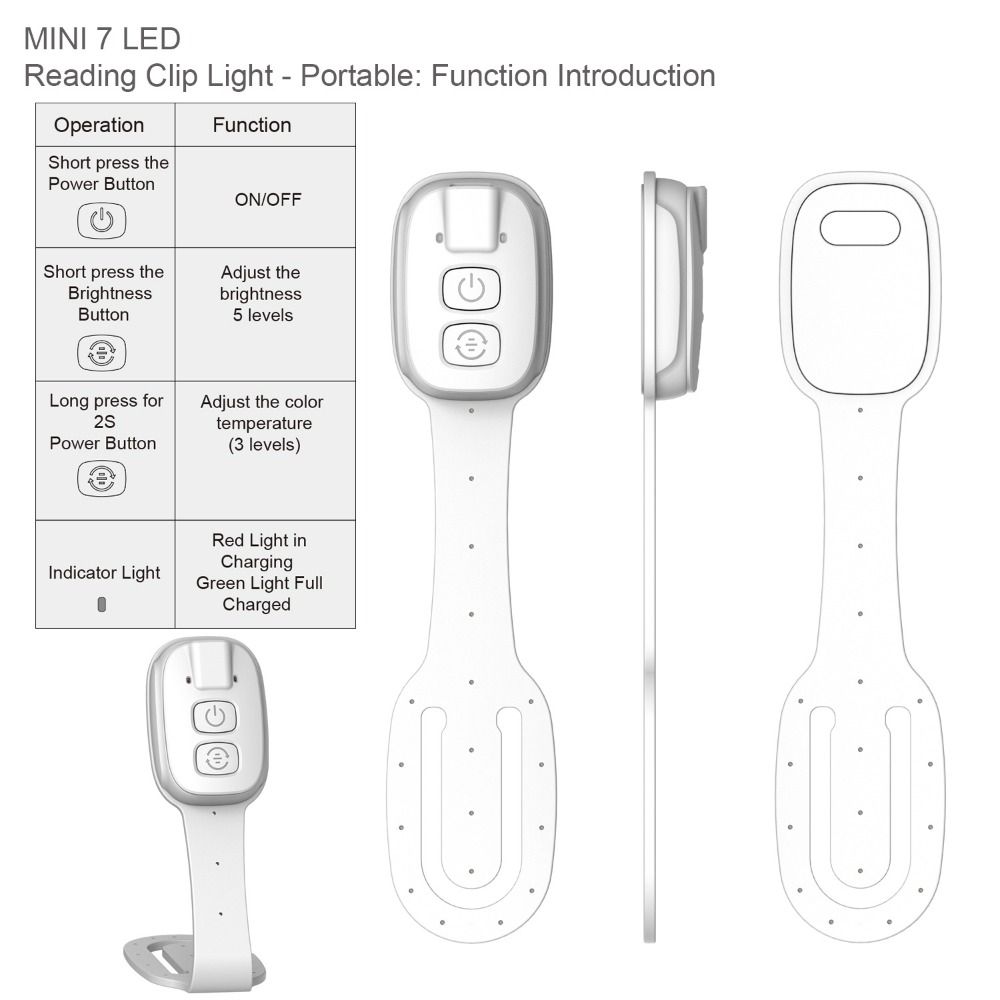 Luz de Leitura 2 em 1 com Clip - Travel Reading Accessories avaliação e preço