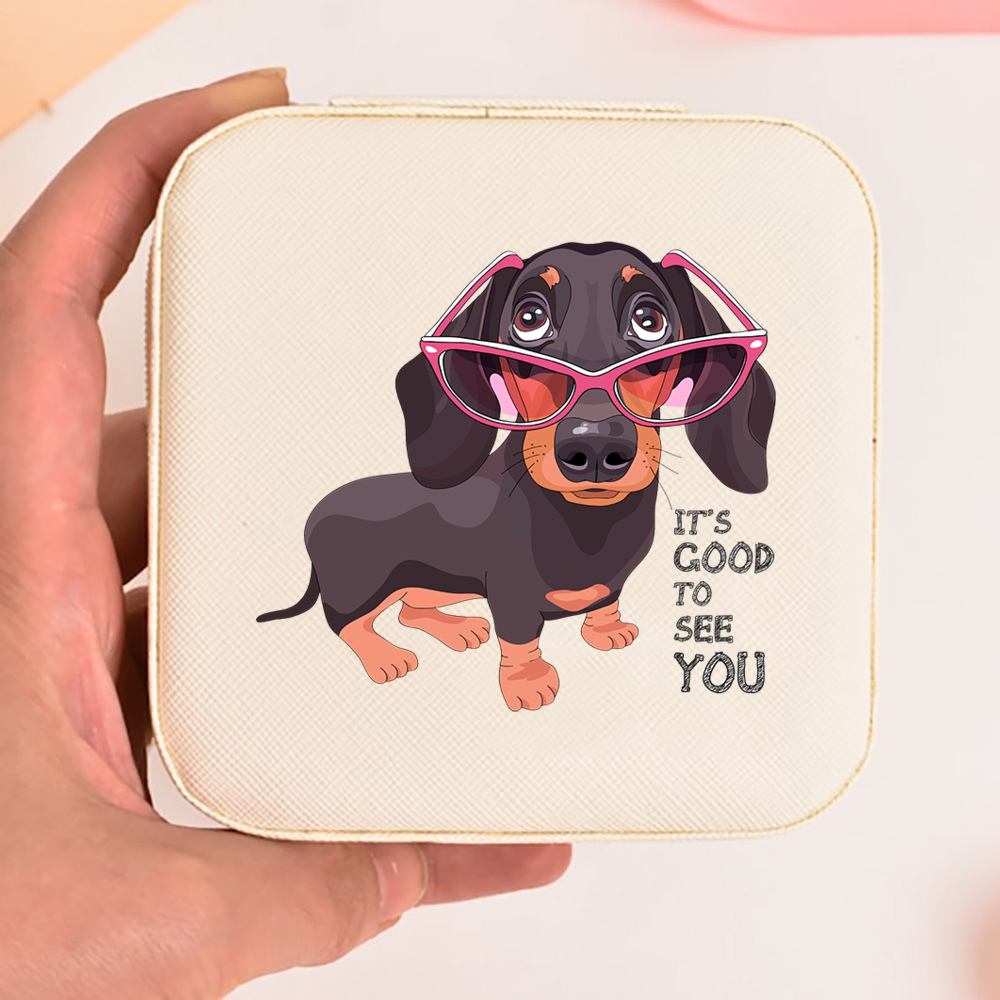 Eu amo dachshunds impressão ca - Travel Jewellery & Accessories Organiser avaliação e preço